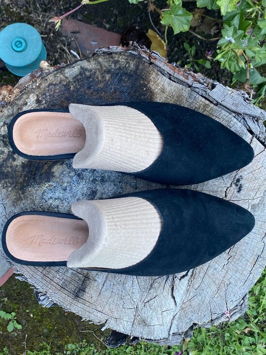 Madewell Shoes - Madewell Black Suede Remi Mules Size 8.5